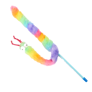 The Catsentials Rainbow Fur Snake With Crinkle Cat Teaser - One Size