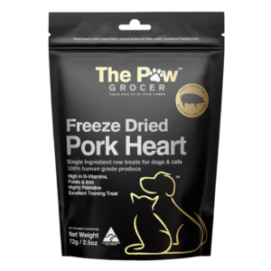 The Paw Grocer Freeze Dried Pork Hearts Dog And Cat Treats - 72g