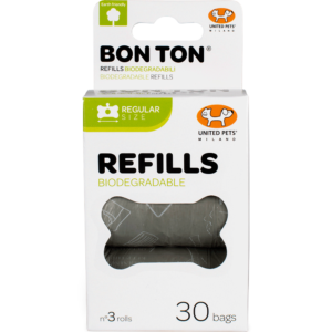 United Pets Bon Ton Biodegradable Poo Bags Refill Grey - 30 Bags