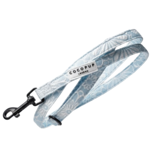 Cocopup London Puppy Dog Lead in Embossed Baby Blue Flower - One Size