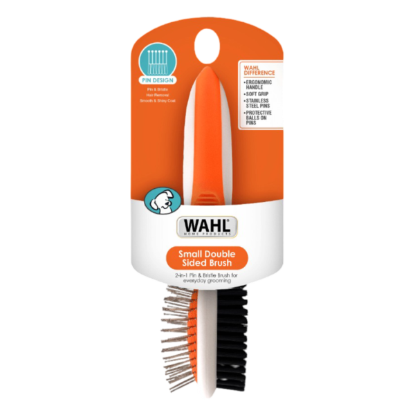 Wahl Small Double Sided Pin And Bristle Brush Dog Grooming Tool Orange – One Size