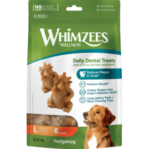 Whimzees Large Hedgehog Dental Dog Treats - 6 Chews