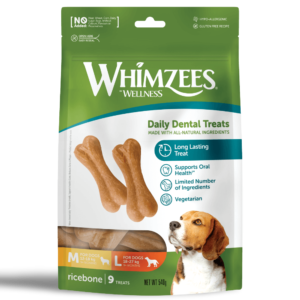 Whimzees Rice Bones Dental Dog Treats - 9 Chews