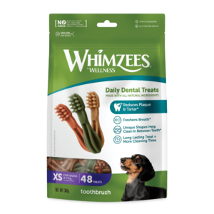 Whimzees Toothbrush Xsmall Dental Dog Treats - 48 Chews