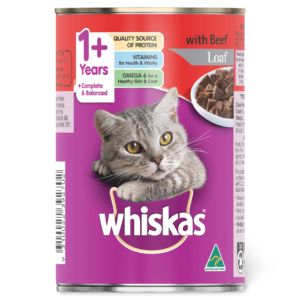 Whiskas 1 Plus Years Beef Loaf Adult Wet Cat Food Can - 24 x 400g
