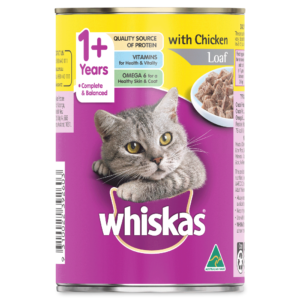 Whiskas 1 Plus Years Chicken Loaf Adult Wet Cat Food Can - 24 x 400g