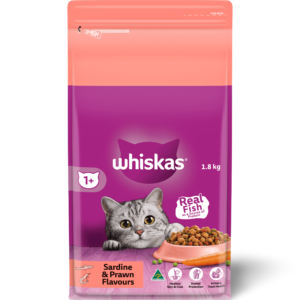Whiskas 1 Plus Years Sardine and Prawn Adult Dry Cat Food - 1.8kg
