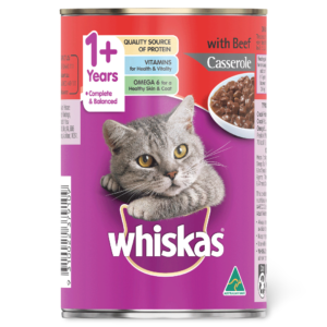 Whiskas 1 Plus Year Beef Casserole Adult Wet Cat Food Can - 24 x 400g