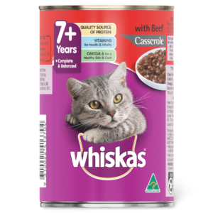 Whiskas 7 Plus Beef Casserole Wet Cat Food - 24 x 400g