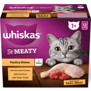 Whiskas So Meaty Poultry Dishes in Gravy Adult Wet Cat Food Pouch - 12 x 85g