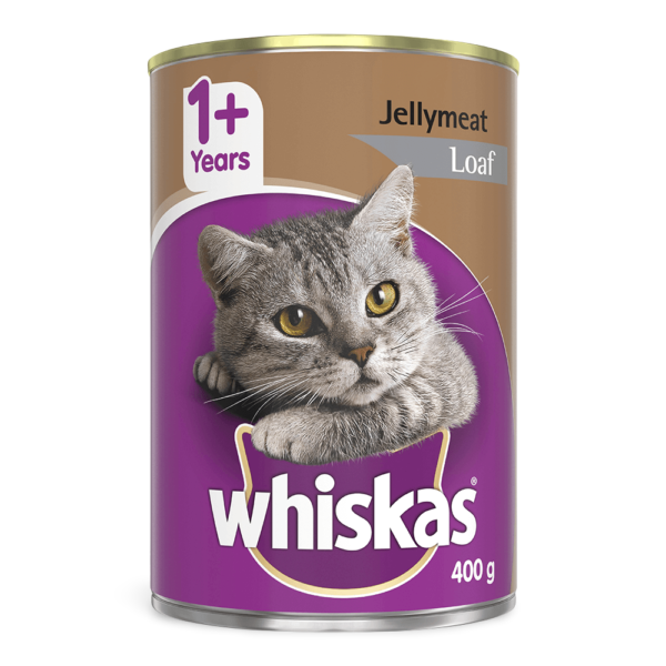 Whiskas 1 Plus Years Jellymeat Loaf Adult Wet Cat Food Can – 24 x 400g