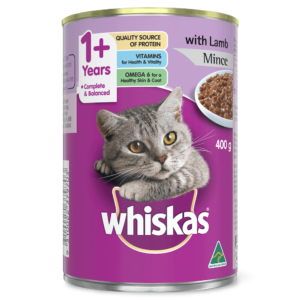 Whiskas Wet Cat Food Adult 1 Plus Lamb Mince - 24 x 400g