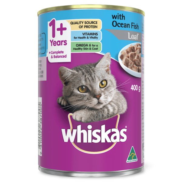 Whiskas 1 Plus Ocean Fish Loaf Adult Wet Cat Food – 24 x 400g