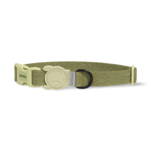 Zee Dog Naturals Flax Dog Collar in Moss Green - Large