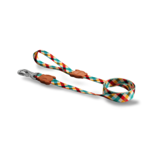 Zee Dog Super Hook Dog Lead in Phantom Plaid Rainbow - Large