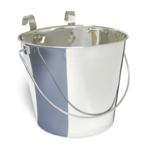 Zeez Stainless Steel Flat Sided Bucket Pail With Two Hooks - 946mL