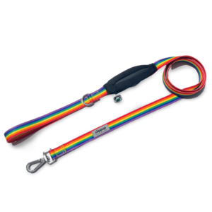 Ziippup Rainbow Recycled Dog Lead with Poop Bag Holder - One Size