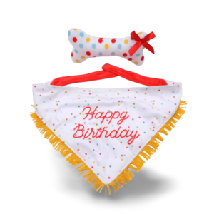 Zippypaws Birthday Bandana Bone Set - One Size