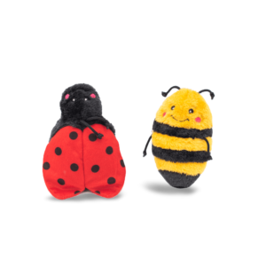 Zippypaws Crinkle Bee And Lady Bug Squeaky Dog Toy - 2 Pack