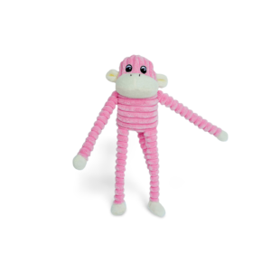 Zippypaws Spencer Crinkle Monkey Dog Toy Pink - One Size
