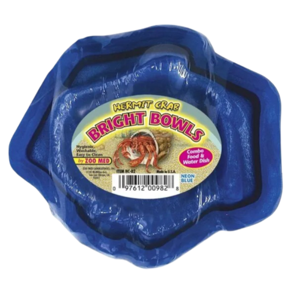 Zoo Med Hermit Crab Bright Water Food Bowl Neon Blue – Each